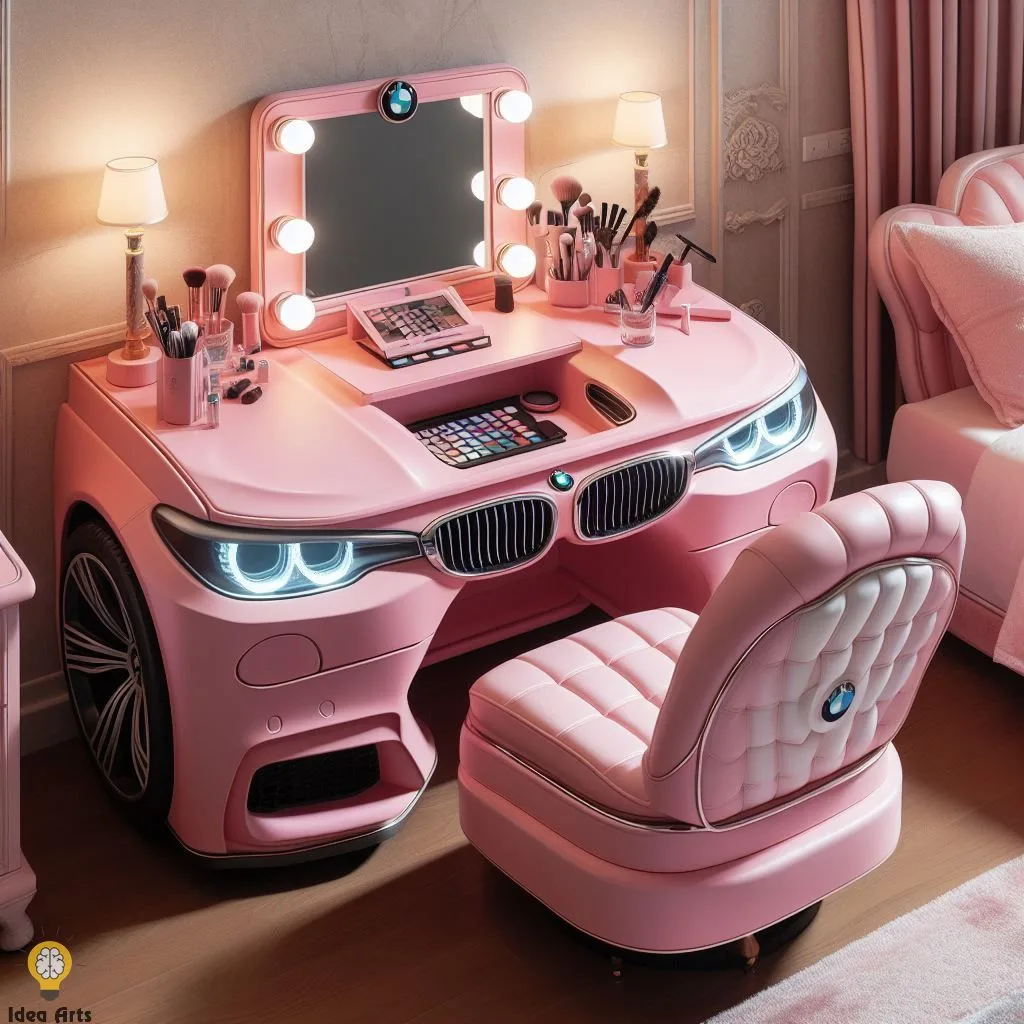 BMW Inspired Pink Makeup Table Designs: Unveiling Elegance