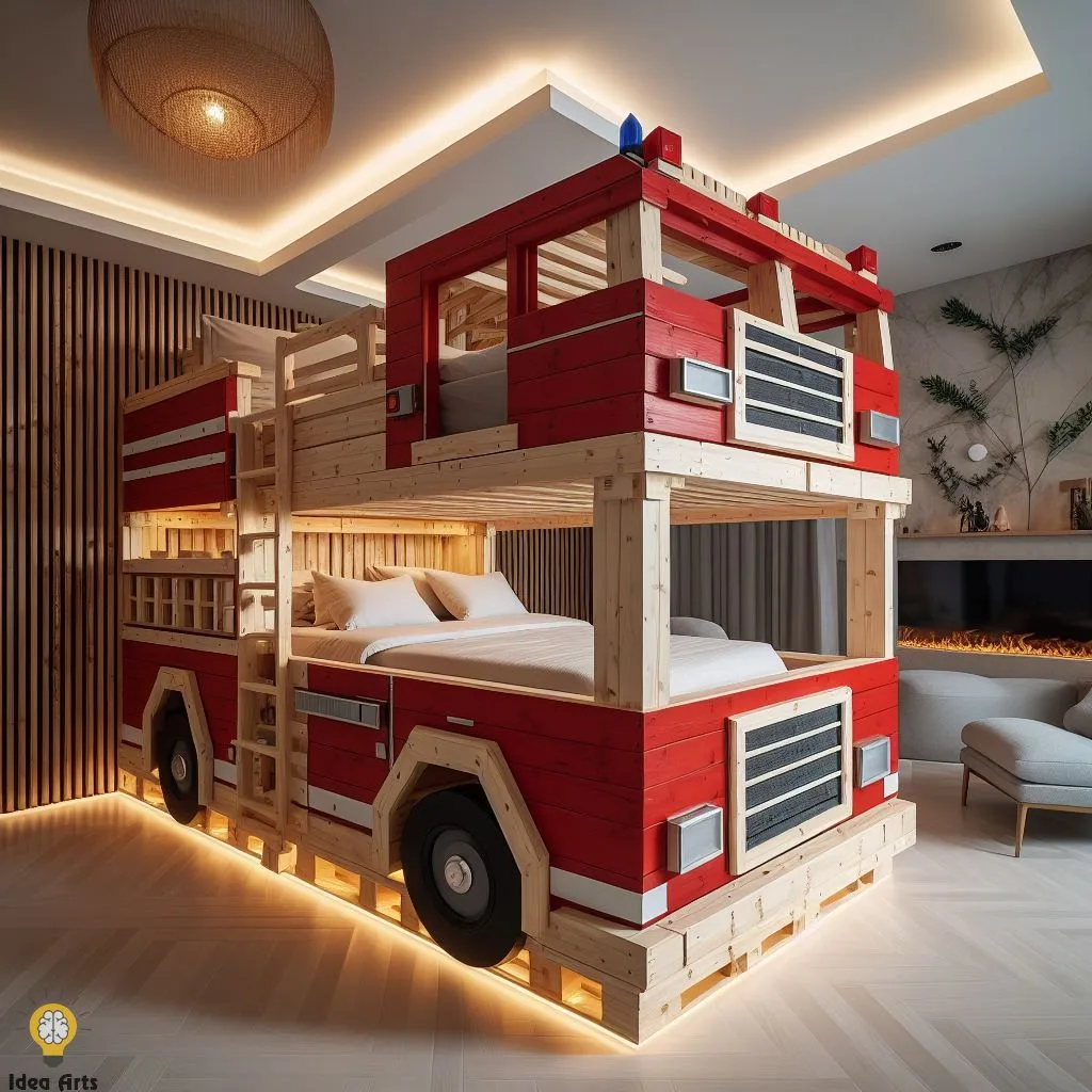 Fire Truck Inspired Pallet Bunk Bed Design: Step by Step Guide