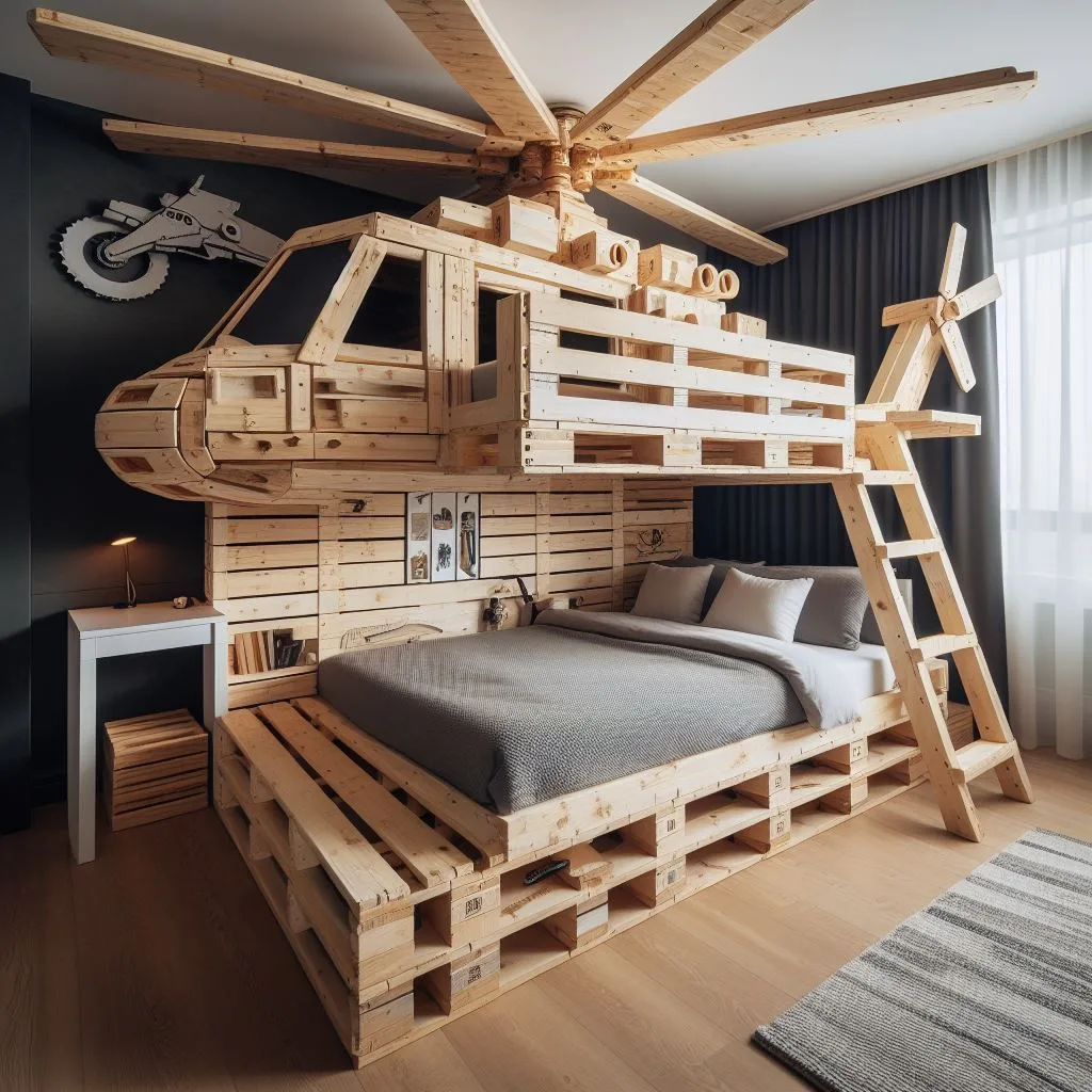 Helicopter Inspired Pallet Bunk Bed: Creative Designs & Safety Tips