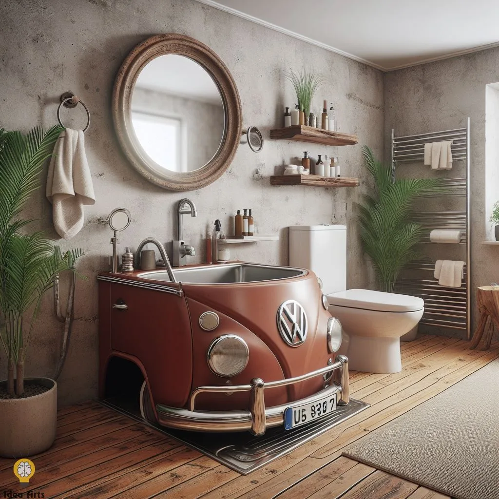 Volkswagen Inspired Lavabo Design: Retro Bathroom Elegance