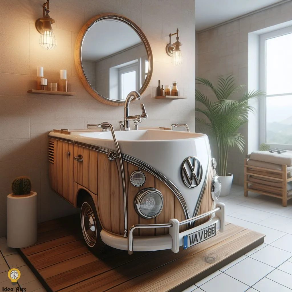 Volkswagen Inspired Lavabo Design: Retro Bathroom Elegance