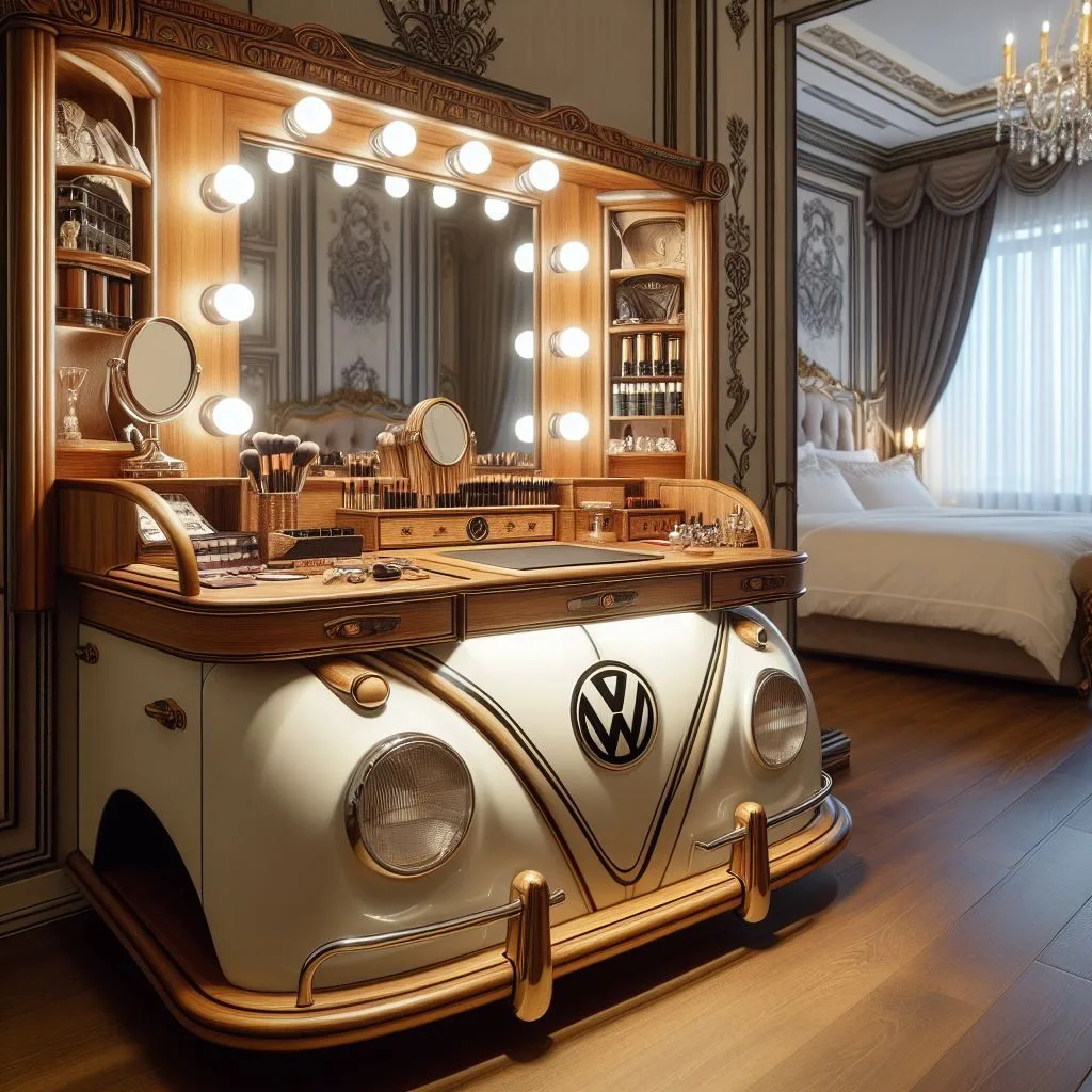 Volkswagen Inspired Makeup Table Designs: Nostalgic Charm & Styling Ideas
