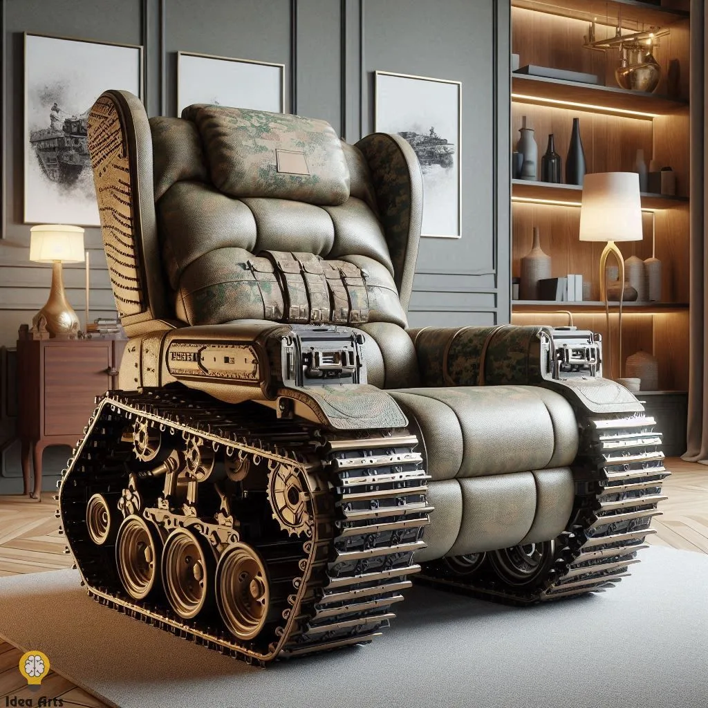 Tank-Inspired Recliner Chair – Aesthetic Armored Comfort