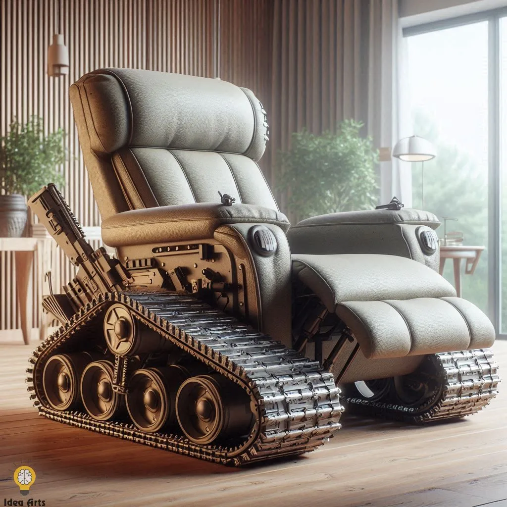 Tank-Inspired Recliner Chair – Aesthetic Armored Comfort