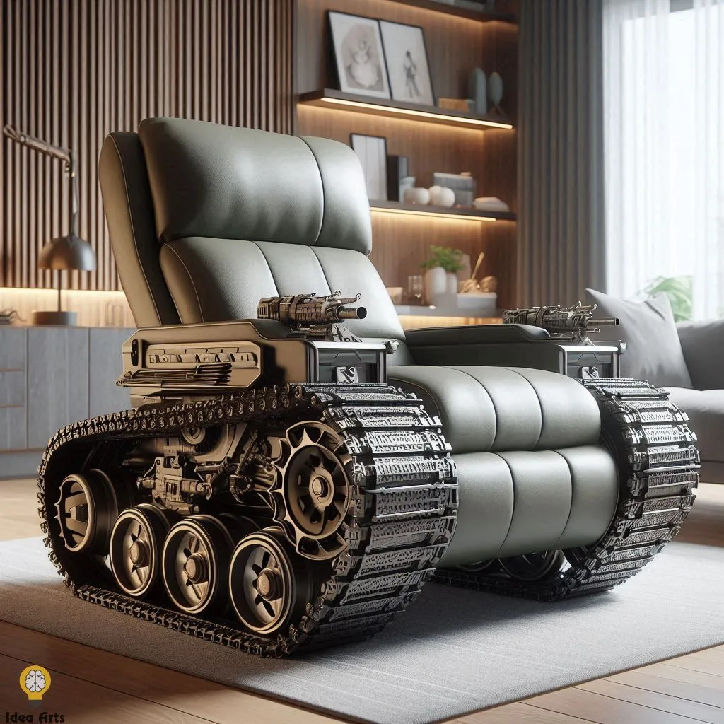 Tank-Inspired Recliner Chair – Aesthetic Armored Comfort