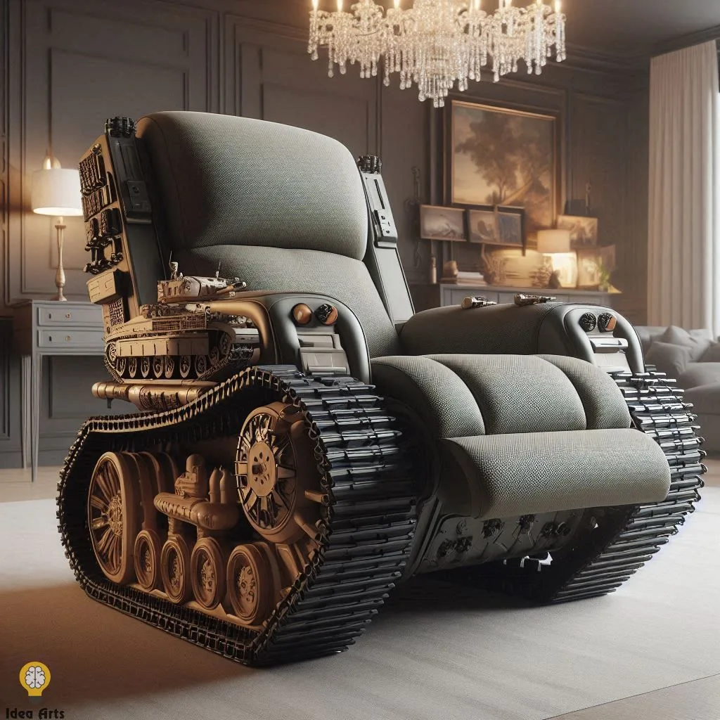 Tank-Inspired Recliner Chair – Aesthetic Armored Comfort