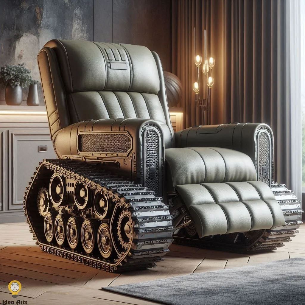 Tank-Inspired Recliner Chair – Aesthetic Armored Comfort