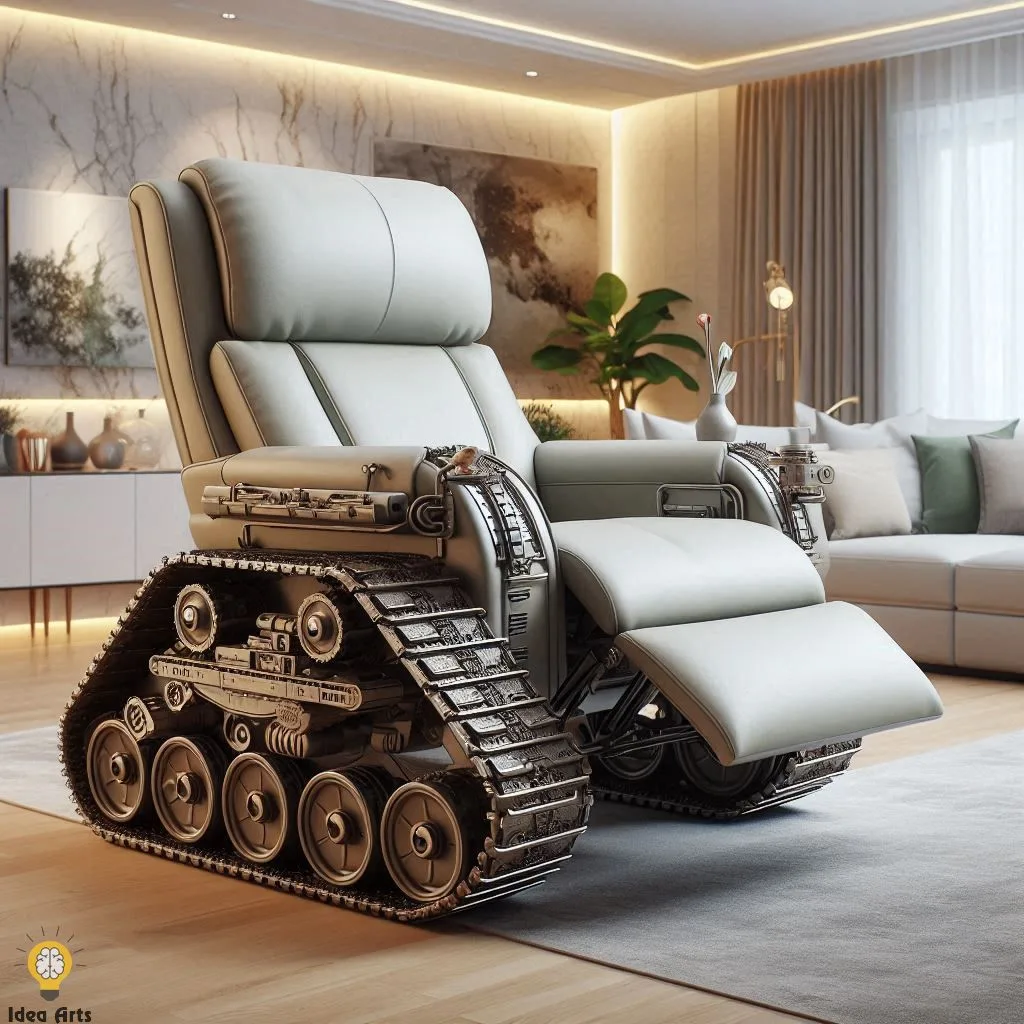 Tank-Inspired Recliner Chair – Aesthetic Armored Comfort