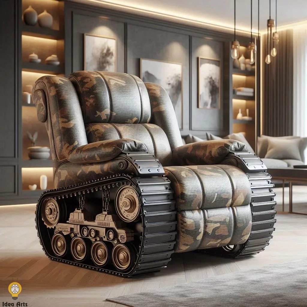 Tank-Inspired Recliner Chair – Aesthetic Armored Comfort