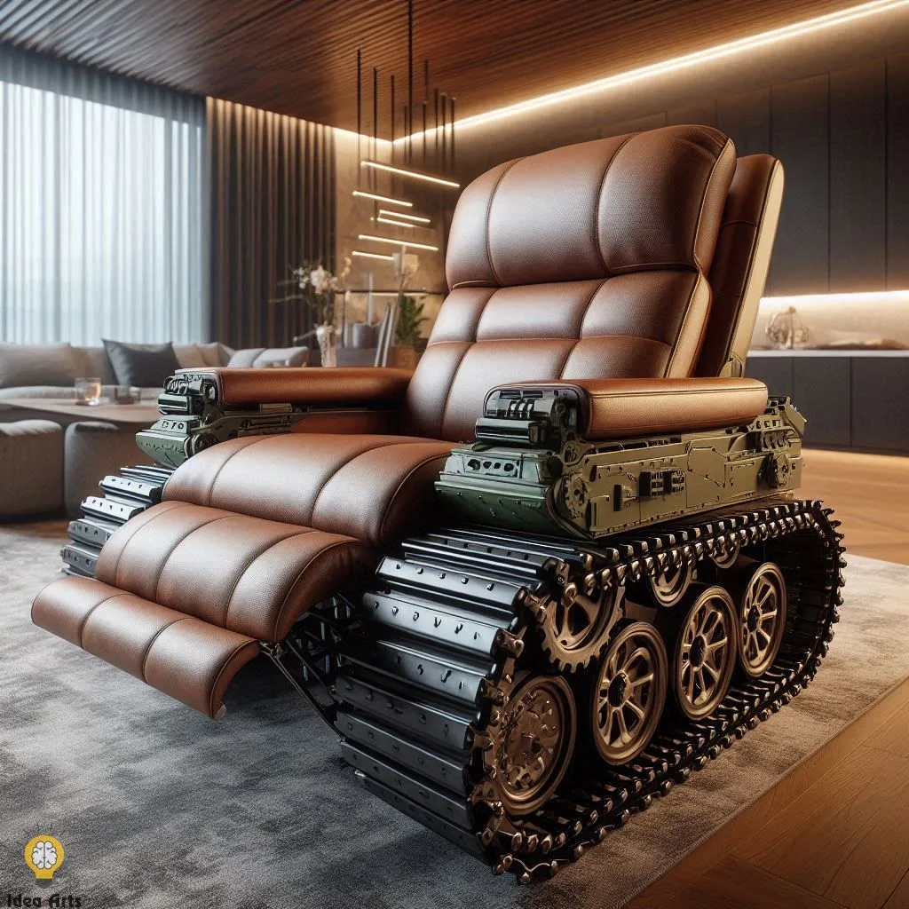 Tank-Inspired Recliner Chair – Aesthetic Armored Comfort