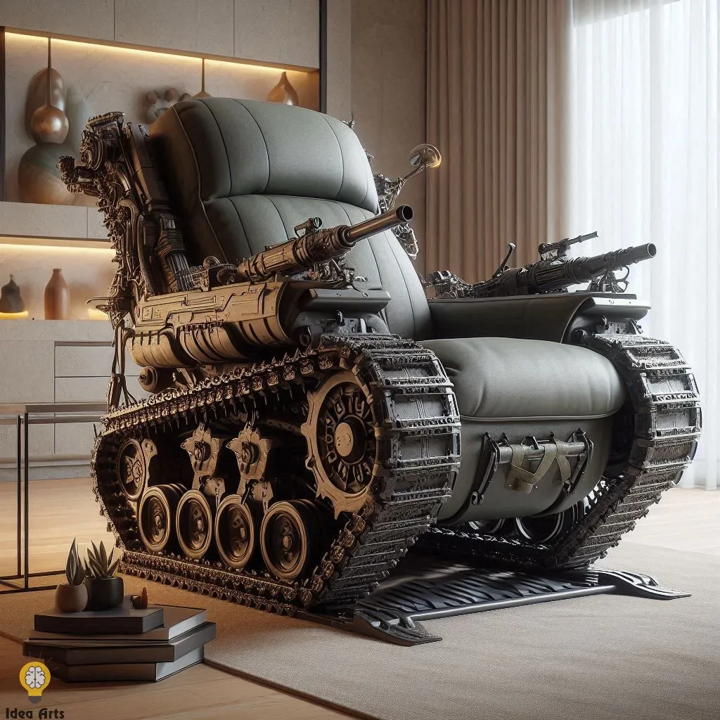 Tank-Inspired Recliner Chair – Aesthetic Armored Comfort